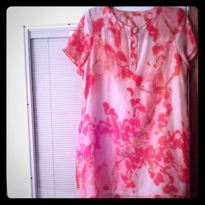 Scoop Neck Short Sleeve Shift Dress